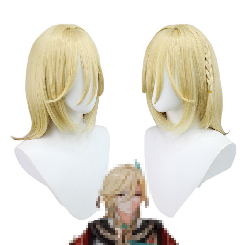 Genshin Impact | Sumeru Kaeya Cosplay Wig Light Blonde to Mixed Brown Gradient Mid-Length Hair 50cm