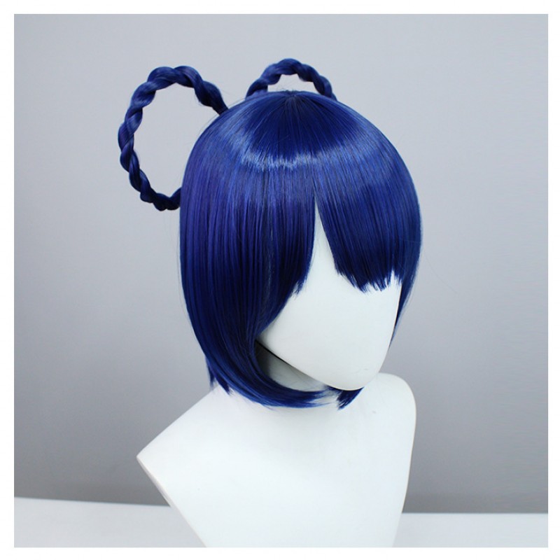 Genshin Impact Xiangling Cosplay Wig - Wanmin Restaurant Chef with Double Braided Bun Hairstyle