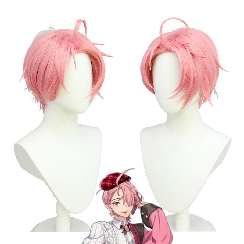 New World Carnival |Est Cosplay Wig Warm Pink Boyish Style Cosplay Wig 30cm