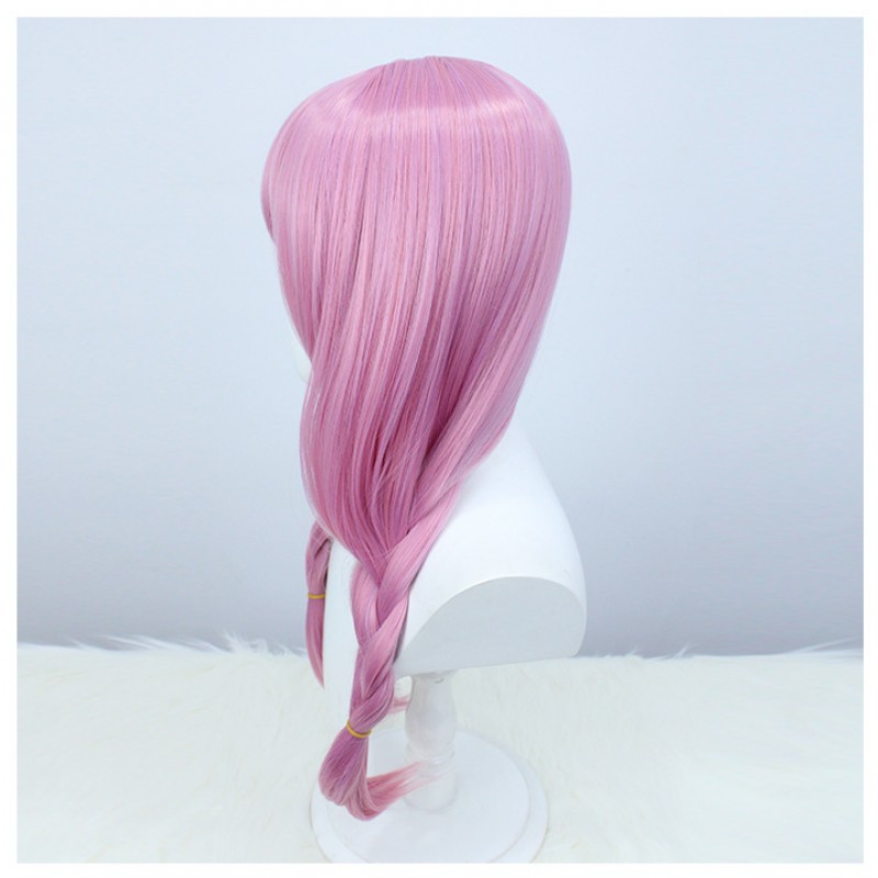 Azur Lane Jingi Yasuko Cosplay Wig - COSVOL3 Ako Pink Braided Pigtails with Middle Part 65cm