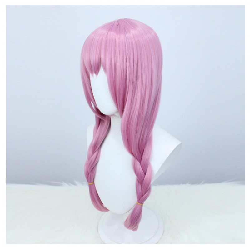 Azur Lane Jingi Yasuko Cosplay Wig - COSVOL3 Ako Pink Braided Pigtails with Middle Part 65cm