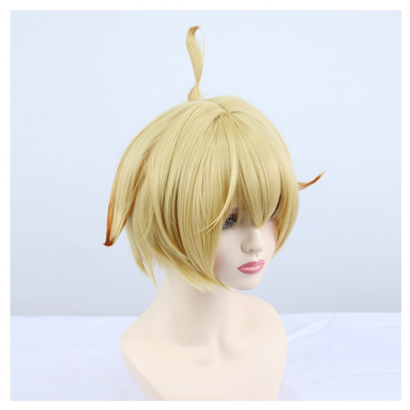 Genshin Impact Mikey Cosplay Wig  Mondstadt Skirmish Squad Cartographer with Adorable Youthful Style 30cm