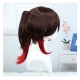  Stellar Railways Ting Yun Cosplay Wig - Brown with Red Highlights Short Hair 40cm