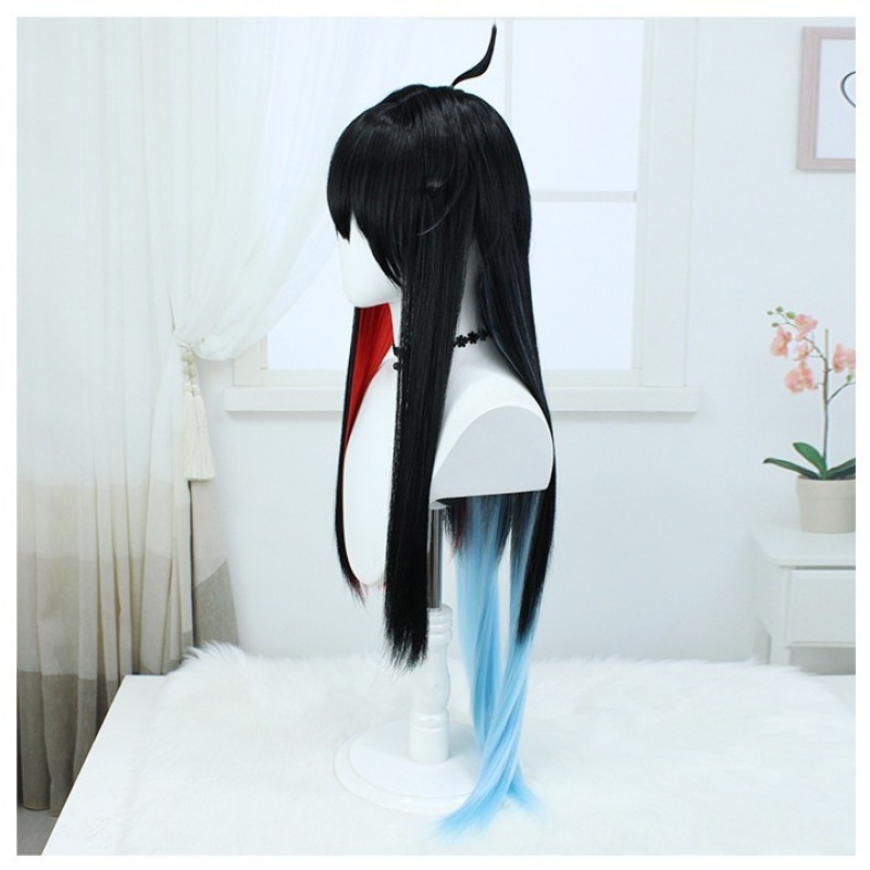 Stellar Railways |Dan Heng Yin Yue Jun Black Gradient Red-Blue Straight Long Hair 95cm