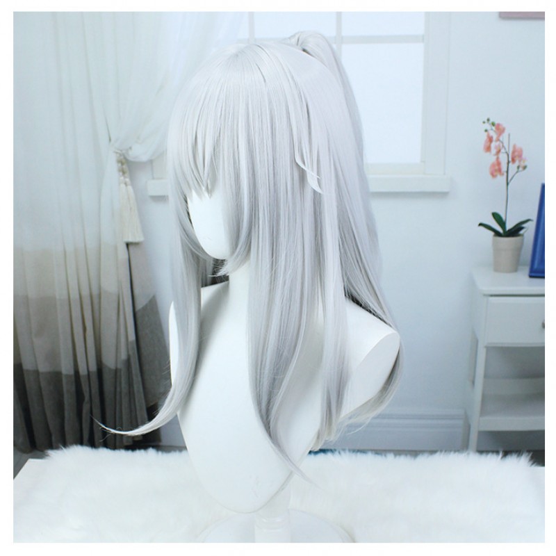 Stellar Railways | Jing Yuan Silver White Medium Length Hair 50cm