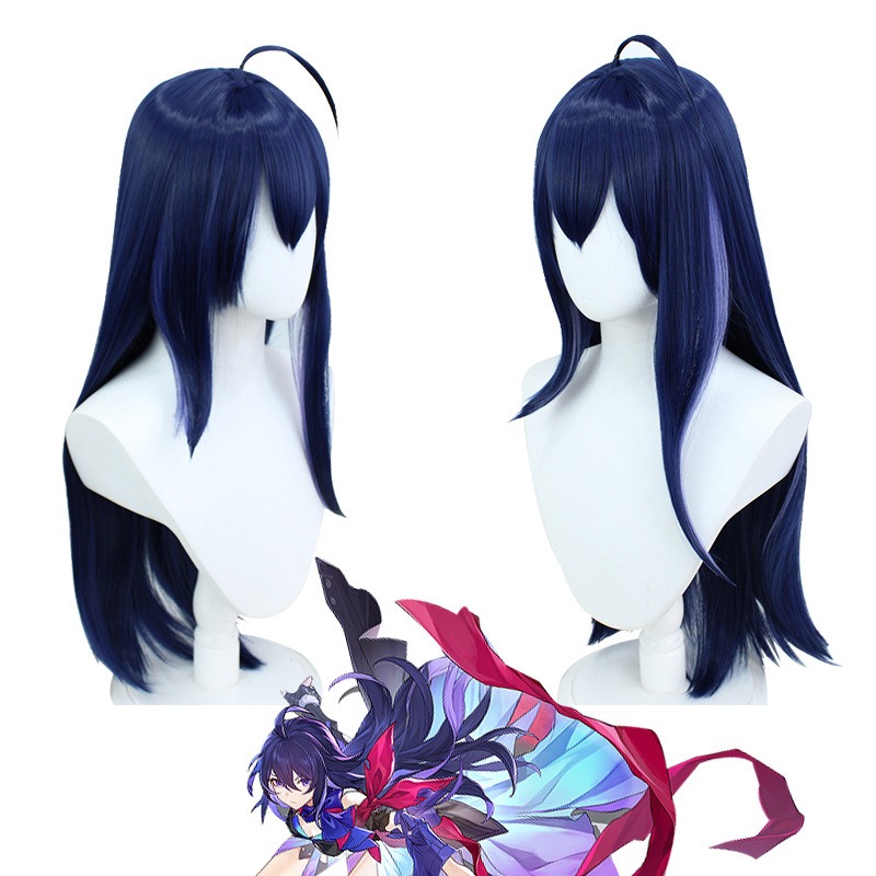 Stellar Railways |Seele Blue-Purple Highlights Straight Long Hair 70cm