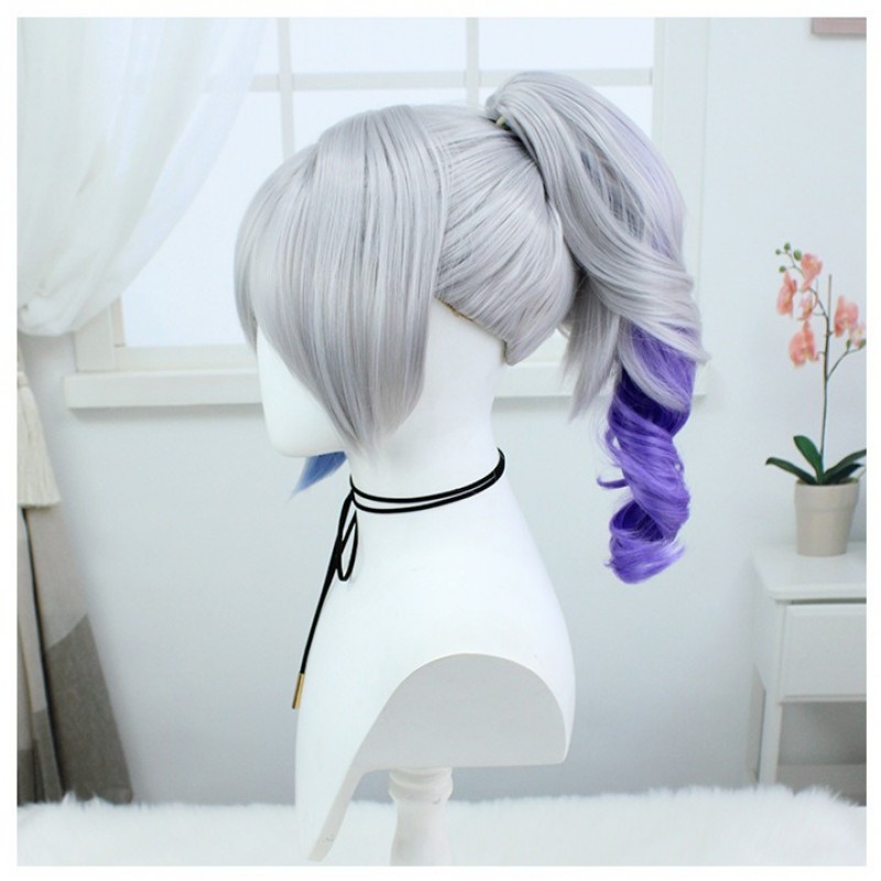 Stellar Railways | Silver WolfStriking Blue-Toned Ombre Ponytail Cosplay Wig 40cm