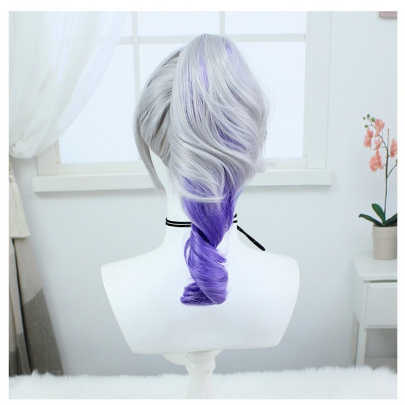 Stellar Railways | Silver WolfStriking Blue-Toned Ombre Ponytail Cosplay Wig 40cm