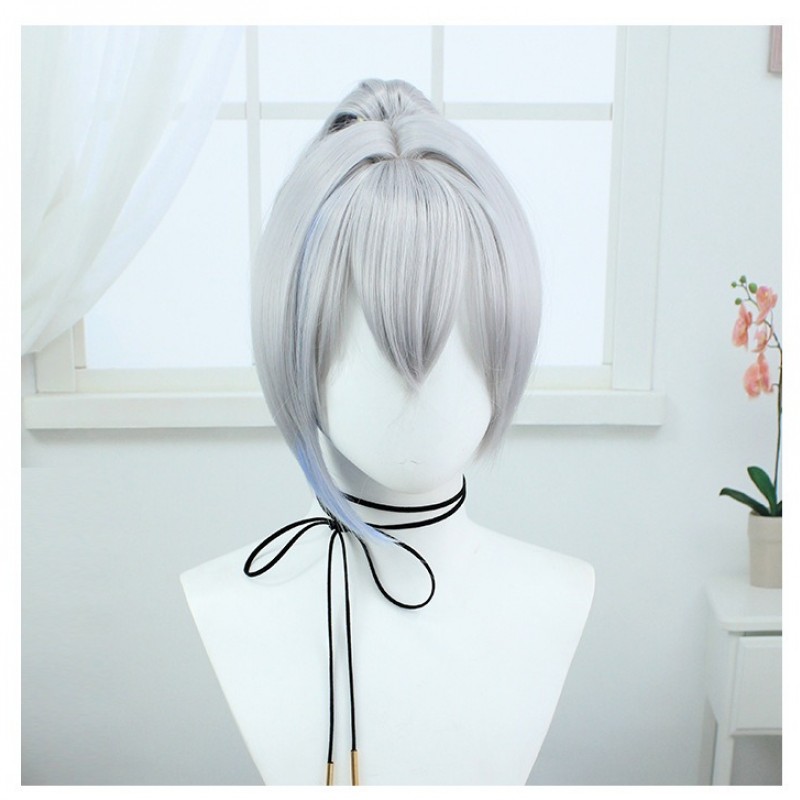 Stellar Railways | Silver WolfStriking Blue-Toned Ombre Ponytail Cosplay Wig 40cm