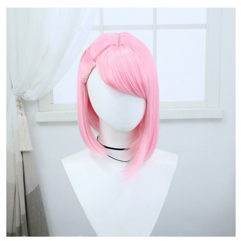 Genshin Impact | Charlotte Fontaine Reporter Cosplay Wig  Pink Short Hair 36cm