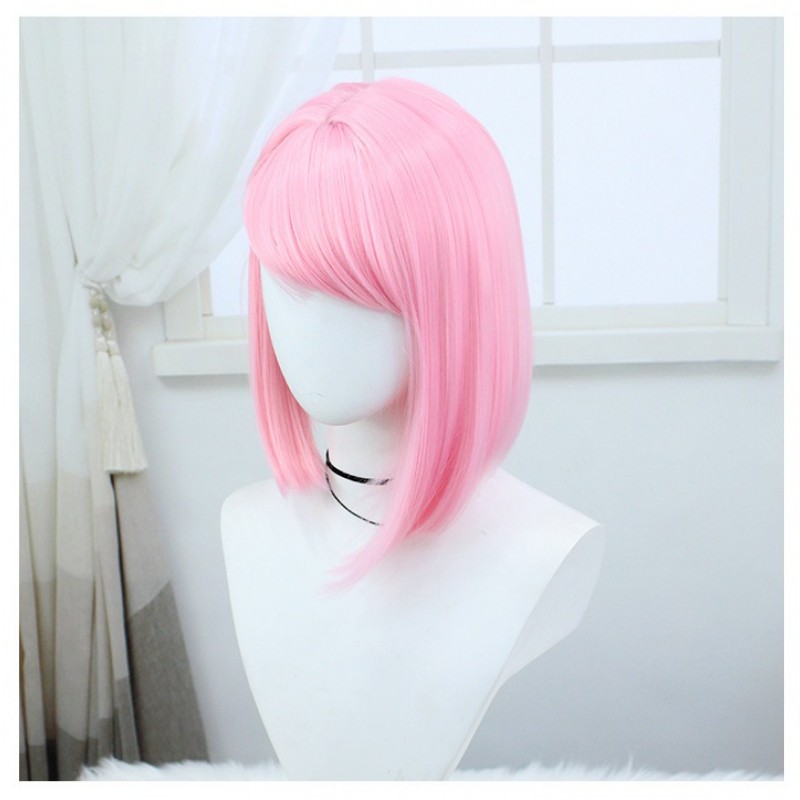 Genshin Impact | Charlotte Fontaine Reporter Cosplay Wig  Pink Short Hair 36cm