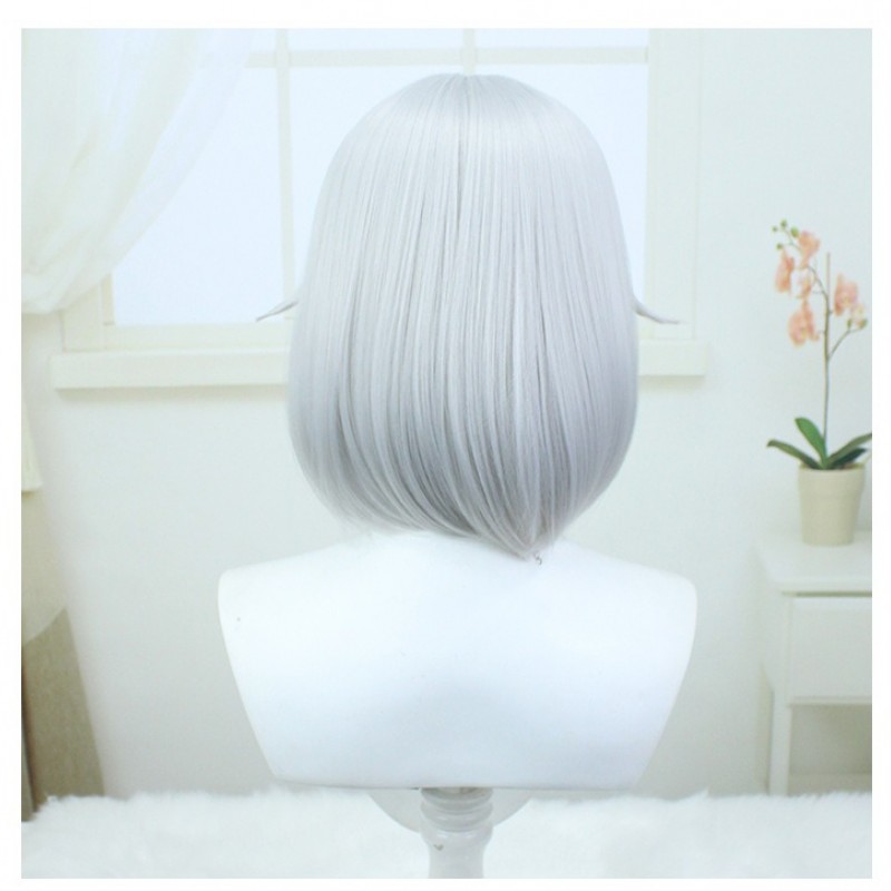 Stellar Railways |Topa Cosplay Wig 35cm Blaze Red w/ Silver Flair