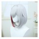 Stellar Railways |Topa Cosplay Wig 35cm Blaze Red w/ Silver Flair