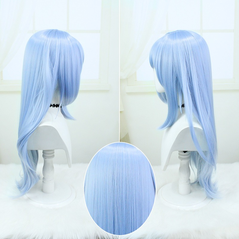 Genshin Impact  | Scaramouche Cosplay Wig - Blue Side-Parted Long Hair 80cm