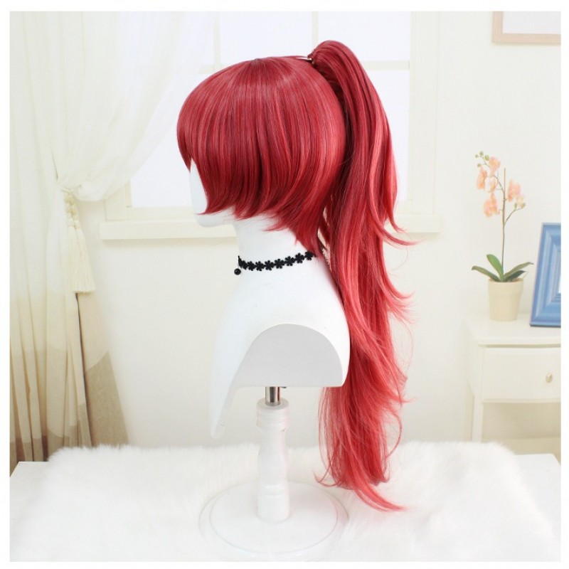 Puella Magi Madoka Magica  |Sakura Kyouko Red Long Curly Cosplay Wig 75cm