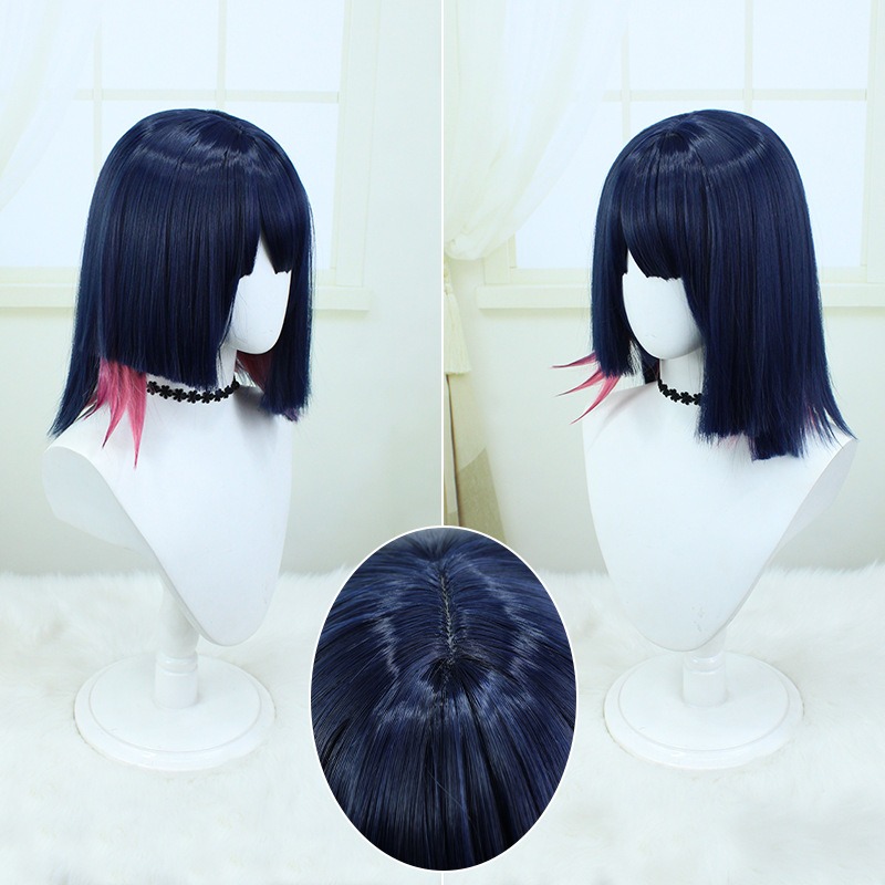 Zero Sievert Eileen Joe Cosplay Wig - Shark Girl with Special Black-Blue and Rose Pink Blend