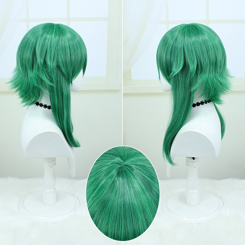 Ezreal Heartsteel Cosplay Wig  Green Mid-Length Hair 50cm