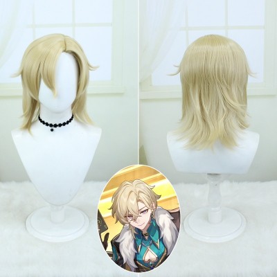 Stellar Railways| Sand Gold Cosplay Wig with Wolf Cut and Rebellious Flip 40cm