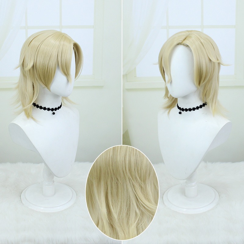 Stellar Railways| Sand Gold Cosplay Wig with Wolf Cut and Rebellious Flip 40cm