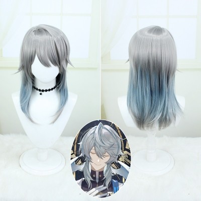 Stellar Railways |Sunday Silver-Blue Gradient Cosplay Wig 50cm