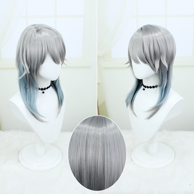 Stellar Railways |Sunday Silver-Blue Gradient Cosplay Wig 50cm