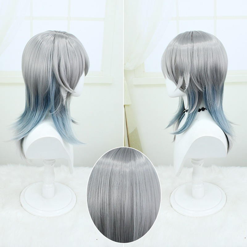 Stellar Railways |Sunday Silver-Blue Gradient Cosplay Wig 50cm