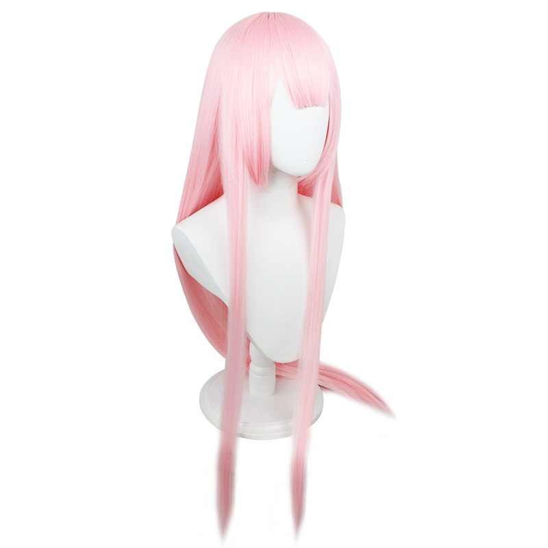 DARLING in the FRANXX Cosplay Wig Strelizia  Zero Two National Team Heroine Pink Long Straight Hair 100cm