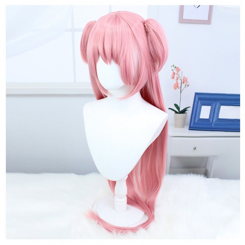 Puella Magi Madoka Magica Homura COS Wig Smoke Pink 120cm