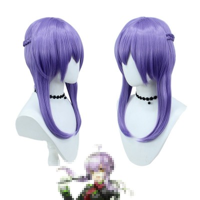 Genshin Impact  | Shinoa Hiiragi Cosplay Wig Pale Lavender Realistic Braided Pigtails 40cm