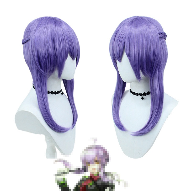 Genshin Impact  | Shinoa Hiiragi Cosplay Wig Pale Lavender Realistic Braided Pigtails 40cm