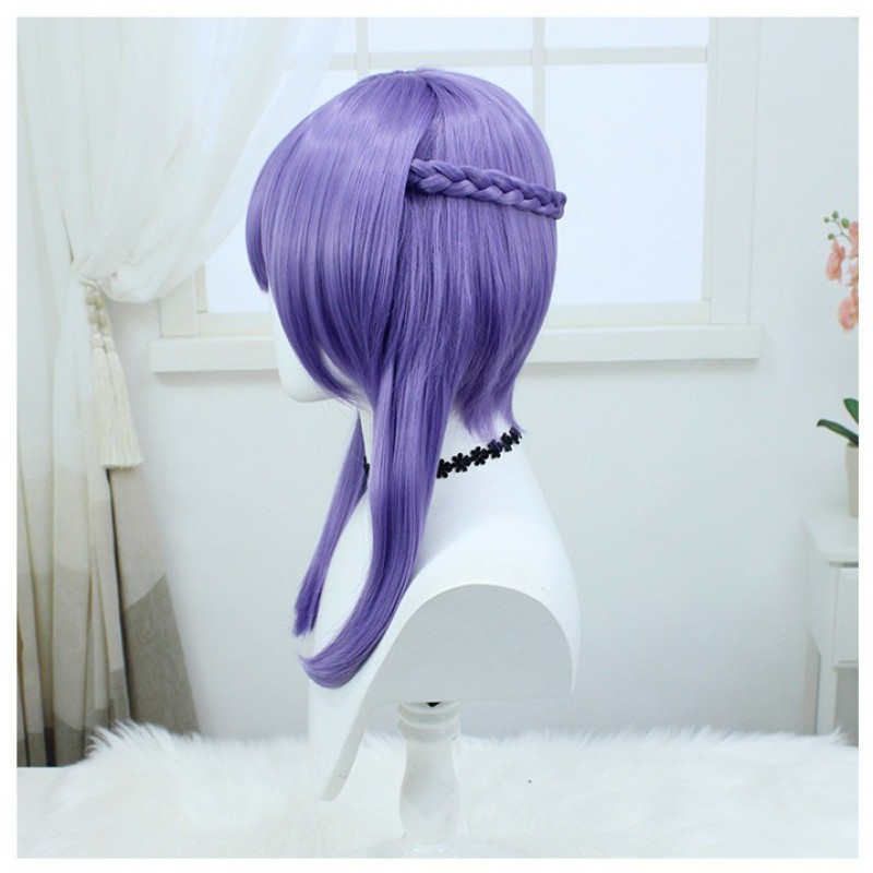 Genshin Impact  | Shinoa Hiiragi Cosplay Wig Pale Lavender Realistic Braided Pigtails 40cm