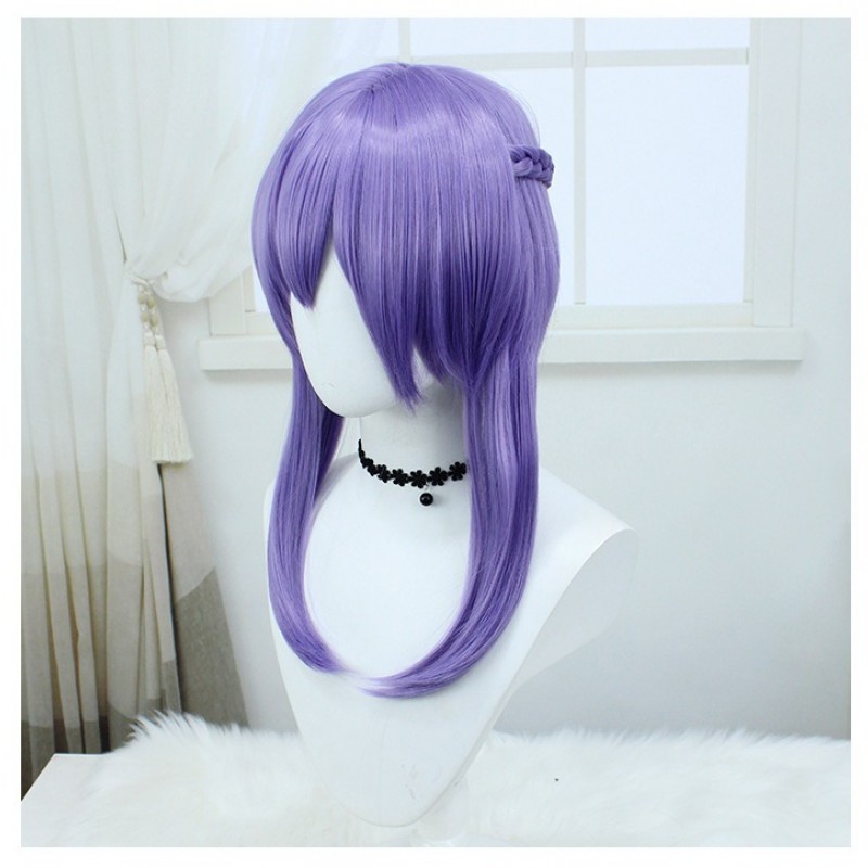 Genshin Impact  | Shinoa Hiiragi Cosplay Wig Pale Lavender Realistic Braided Pigtails 40cm