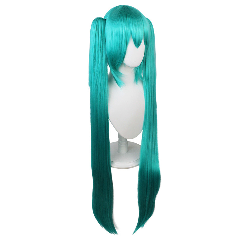 Hatsune Miku |  Cosplay Wig Blue Twin Tails with Tiger Clip Long Straight Hair 110cm