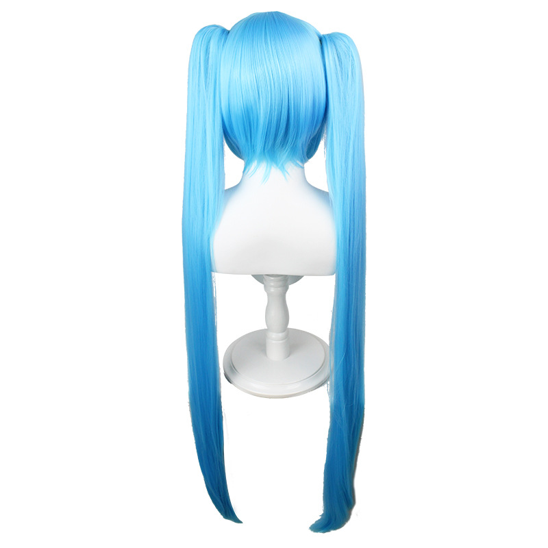 Hatsune Miku |  Cosplay Wig Blue Twin Tails with Tiger Clip Long Straight Hair 110cm