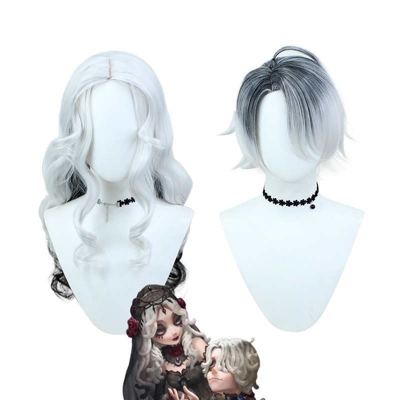 Identity V |Psychologist The Ripper Long Night White Medium Wig 70cm Snowy White 