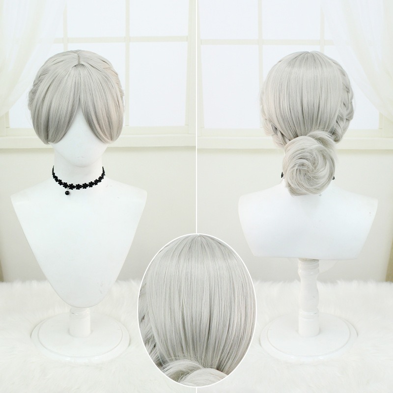 Identity V| Red Woman Stunning SilverShort Wig  30cm 