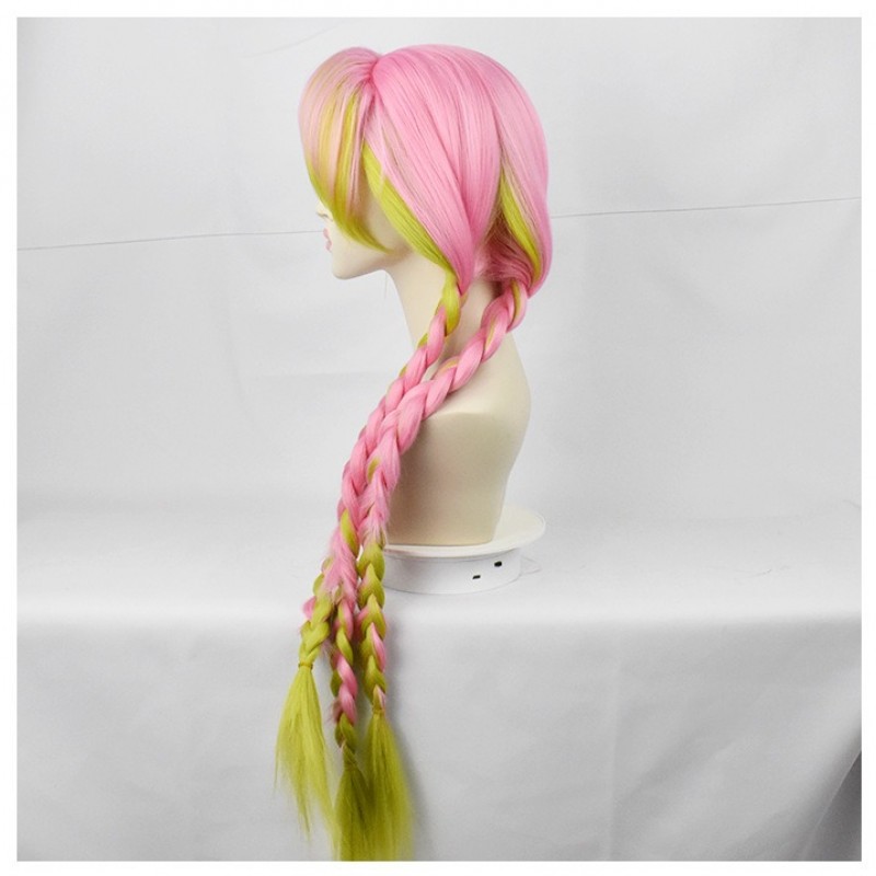 Demon Slayer Mitsuri Kanroji Gradient Color Braided COS Wig 90cm