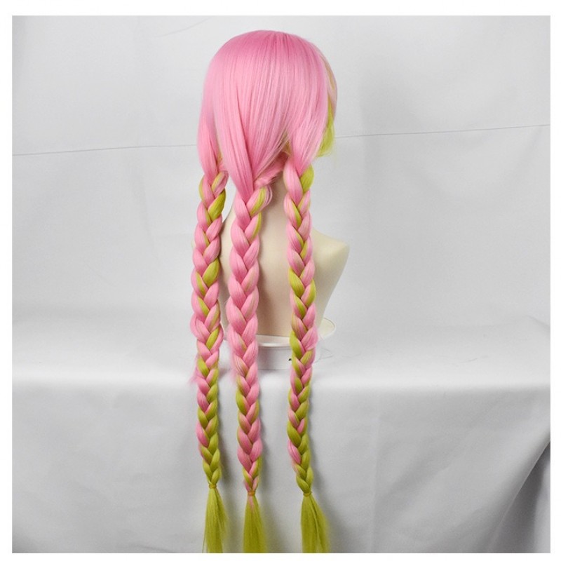 Demon Slayer Mitsuri Kanroji Gradient Color Braided COS Wig 90cm