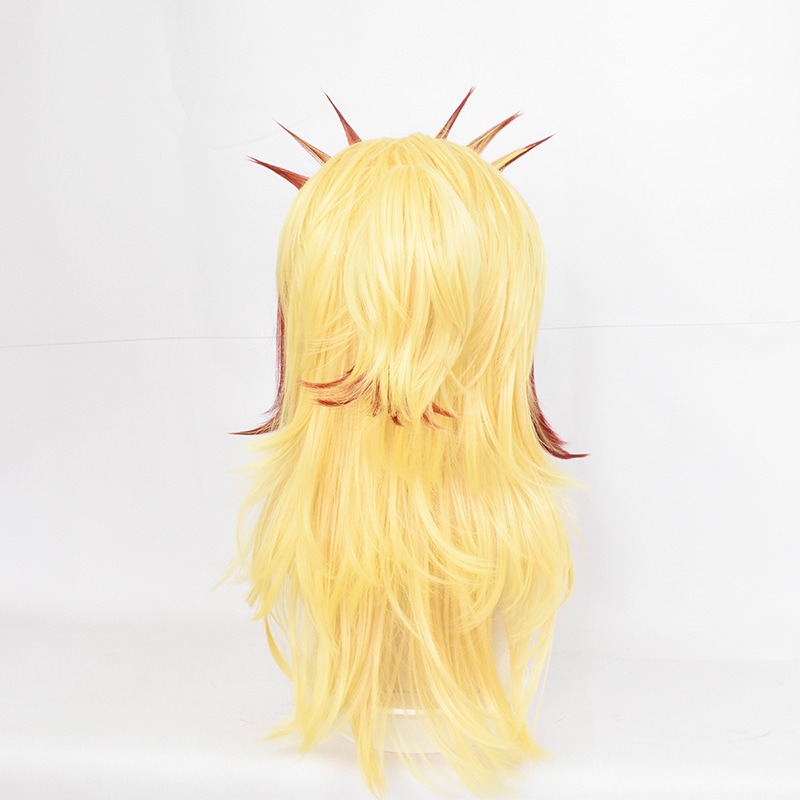 Demon Slayer Kimetsu no Yaiba Rengoku Kyojuro Yellow to Red Gradient Flippy Ponytail COS Wig 