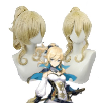 Genshin Impact| Jean Cosplay Wig - West Wind Knights Light Blonde Ponytail with Jaw Clip 45cm