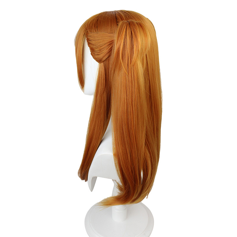 Evangelion New Century Apocalypse Cosplay Wig Asuka Orange Twin Tail 65cm