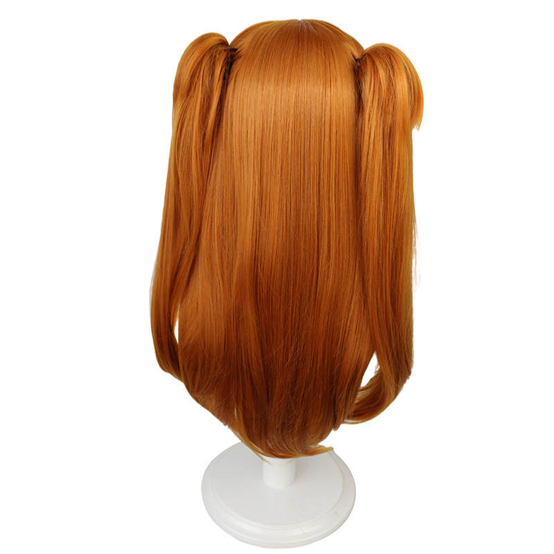 Evangelion New Century Apocalypse Cosplay Wig Asuka Orange Twin Tail 65cm