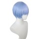 Evangelion Rei Ayanami Light Blue Short Hair with Scalp COS Wig 30cm