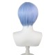 Evangelion Rei Ayanami Light Blue Short Hair with Scalp COS Wig 30cm