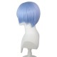 Evangelion Rei Ayanami Light Blue Short Hair with Scalp COS Wig 30cm