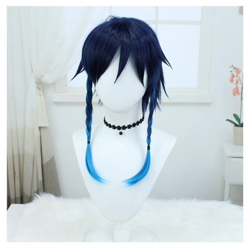 Genshin Impact | Venti Crossplay Wig Genderbent Long Gradual Ombre Braided Hair 55cm