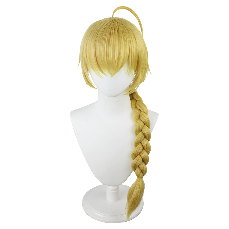 Genshin Impact | Traveler Aether & Lumine Cosplay Wig  Pale Gold Braided Hair 85cm