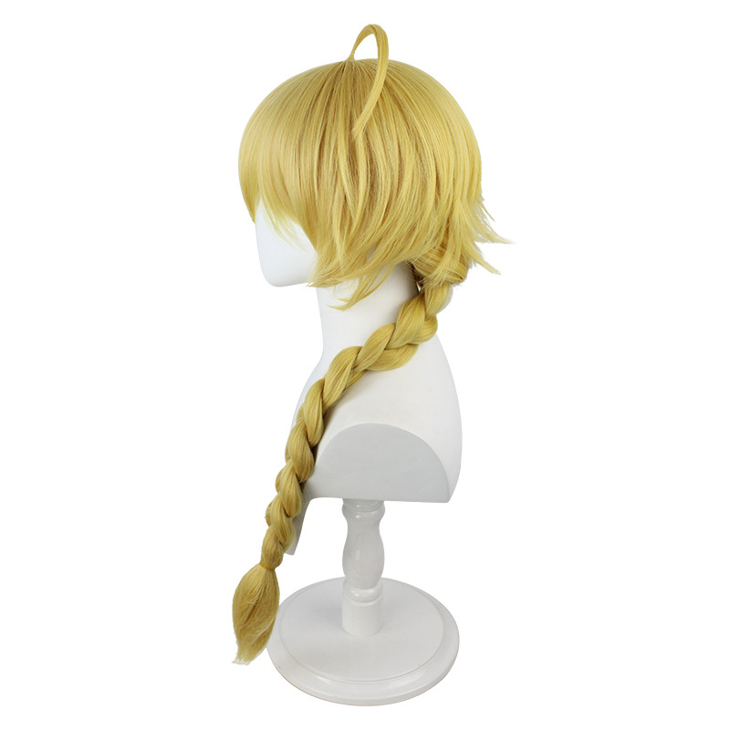 Genshin Impact | Traveler Aether & Lumine Cosplay Wig  Pale Gold Braided Hair 85cm