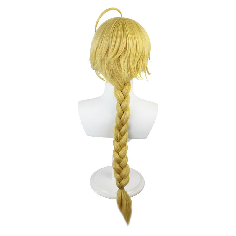 Genshin Impact | Traveler Aether & Lumine Cosplay Wig  Pale Gold Braided Hair 85cm