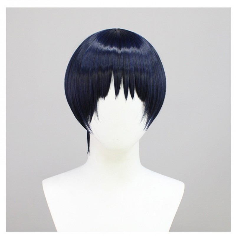 Genshin Impact |Wanderer Scaramouche Cosplay Wig Short Hair Black Blue 30cm